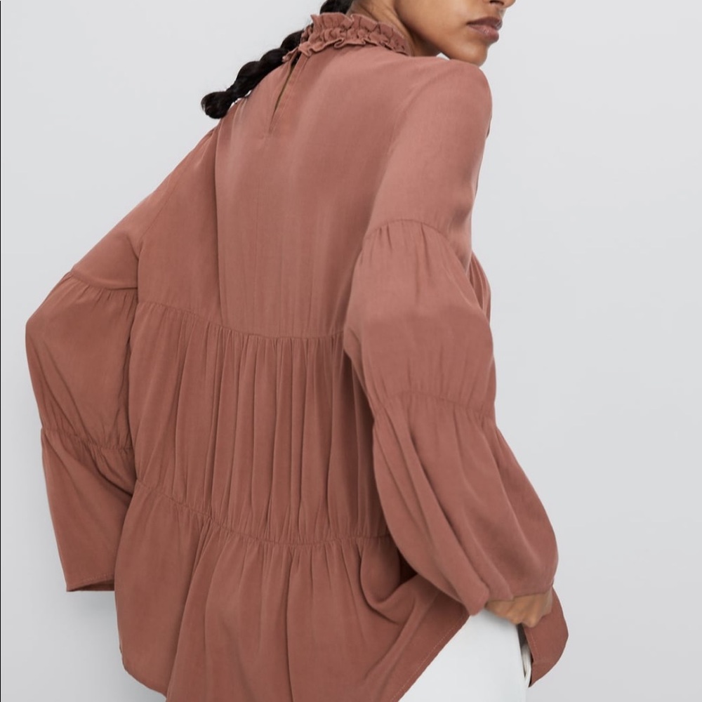 ZARA BNWT Mock Neck Blouse - Picture 4 of 6